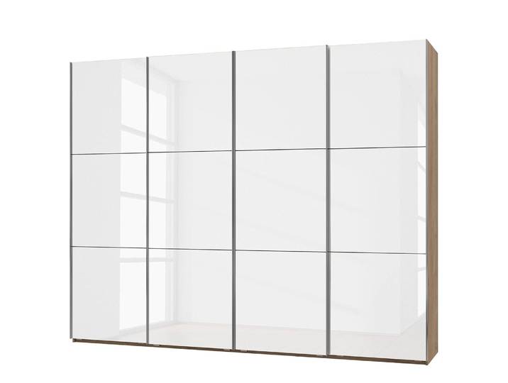 Schwebetürenschrank Level 36 D I 350 x 216cm Weiß/Hochglanz Weiß/Eiche Dekor