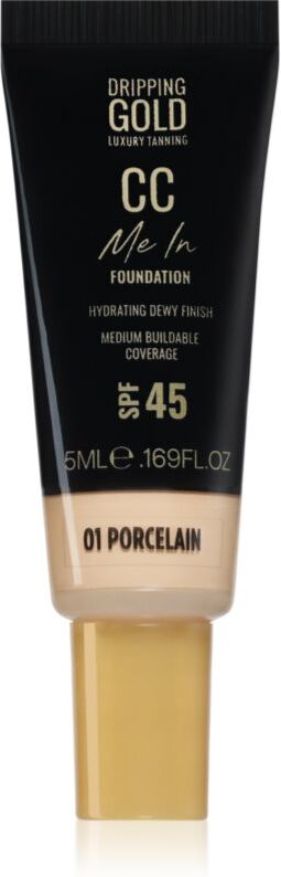 Dripping Gold CC Me In Mini Trial lightweight foundation SPF 45 shade Porcelain 01 5 ml