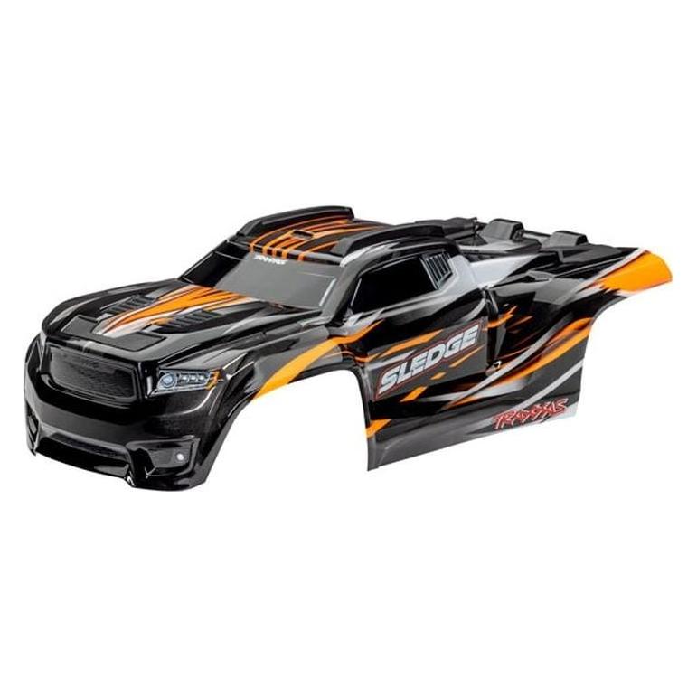 Traxxas karosserie sledge orange / mit aufkleberbogen & montierten clipless-haltern (TRX9511T)