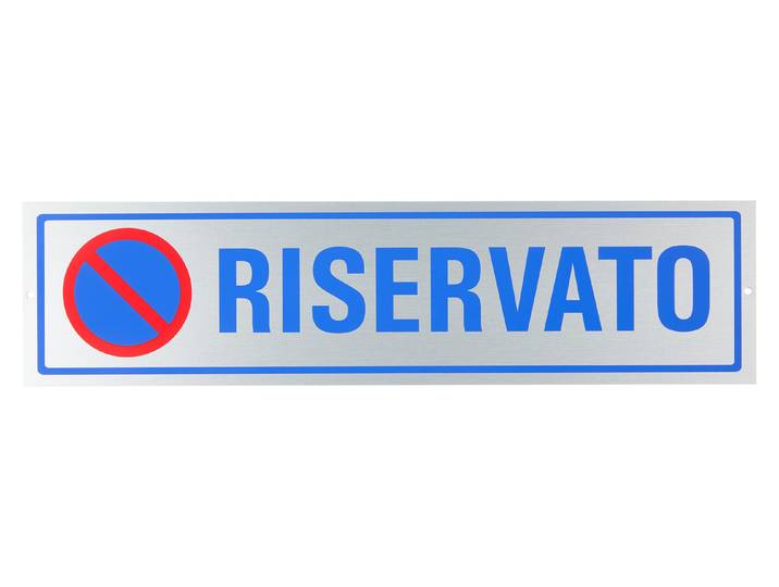 Schild «Riservato» 40 × 10 cm