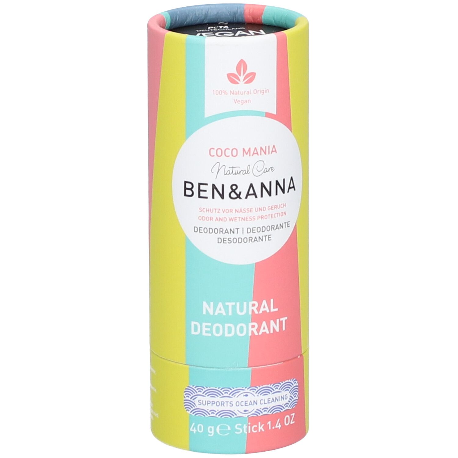 Ben & Anna Natural Deodorant Papertube Coco Mania 40 g Stifte