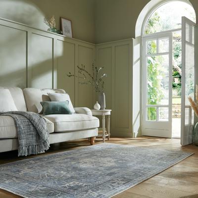 Teppich FLAIR RUGS "Windsor", grün, B:160cm H:4mm L:230cm, Kunstfaser, Teppiche, Teppich, Waschbarer Teppich