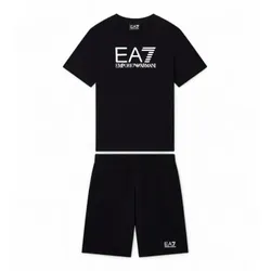 EA7 für Jungen. 7B000302_AF10375 Visibility Boy Set Schwarz (10Años= 142cm), Lässig, Sportlich, Baumwolle, Sportbekleidung, Multisport, Lang