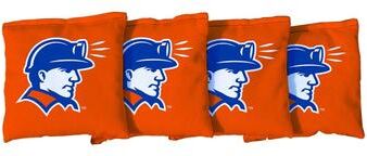 Skip's Garage Wisconsin Platteville Pioneers Orange Cornhole Bags
