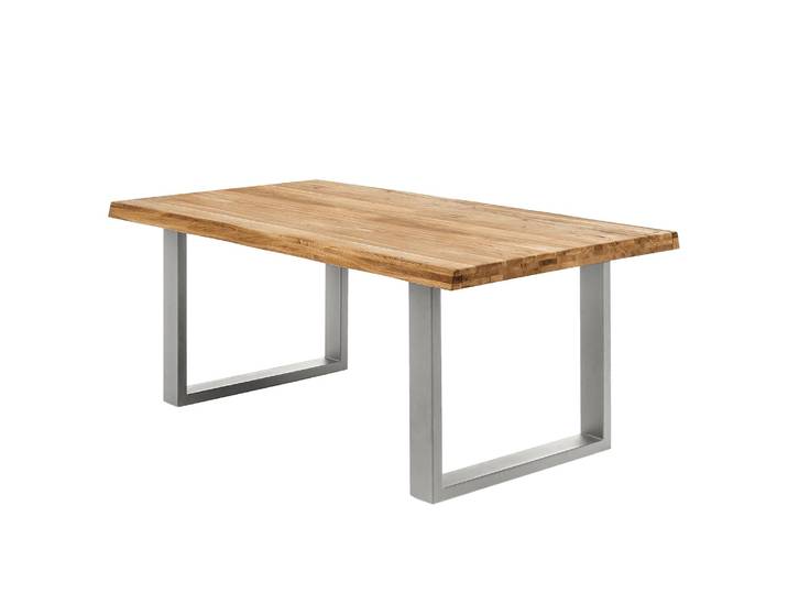 Esstisch Alessia 200cm Gerade Braun U-Form Silber