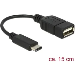 Delock Adapterkabel USB Type-CTM 2.0 Stecker > USB 2.0 Typ A Buchse 15 cm schwarz