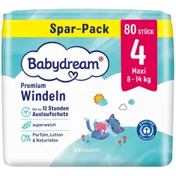 2x Babydream Windeln Premium Maxi Jumbo-Pack, Grösse 4 (80 Stk.)