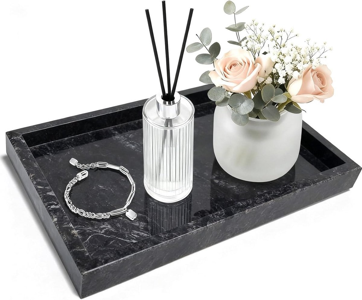 Luxe Natuurlijk Marmeren Dienblad voor Badkamer en Dressoir