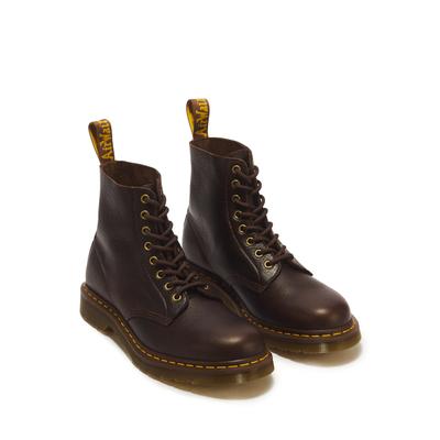 Schnürboots DR. MARTENS "1460 Pascal", Herren, Gr. 40, Textil, braun (bordeaux), Leder, Schuhe Schnürboots, Schnürstiefelette mit typischer Kontrastnaht
