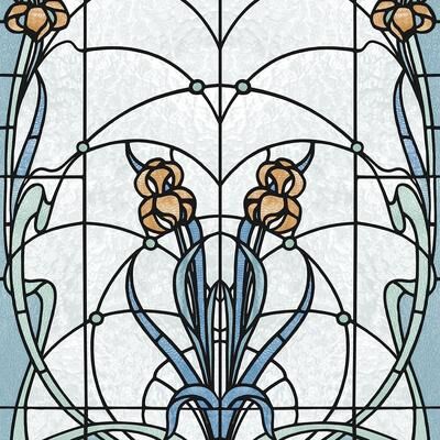 "Veer Decor Floral Stained Glass Wallpaper - Roll 20.86""x33ft"