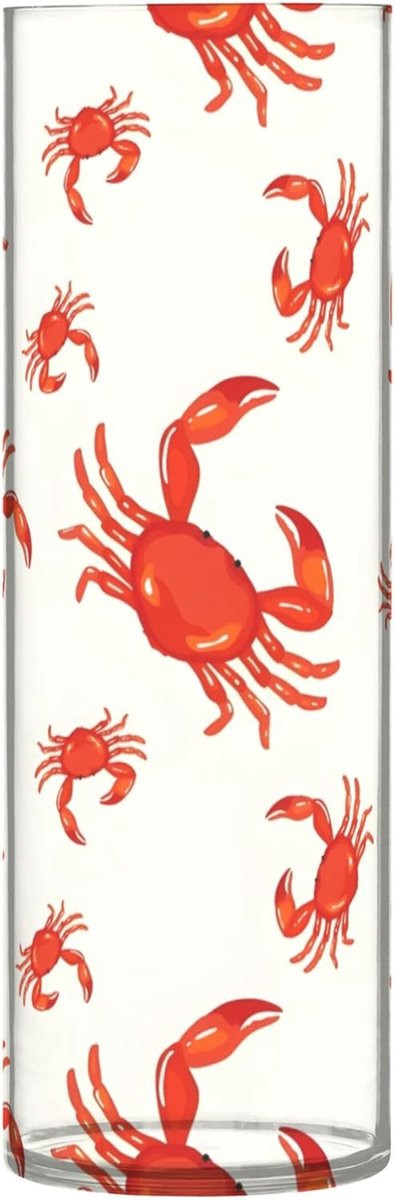 Beige Krab Cilinder Bloemenvaas van Plastic - Hoogte: 30 cm
