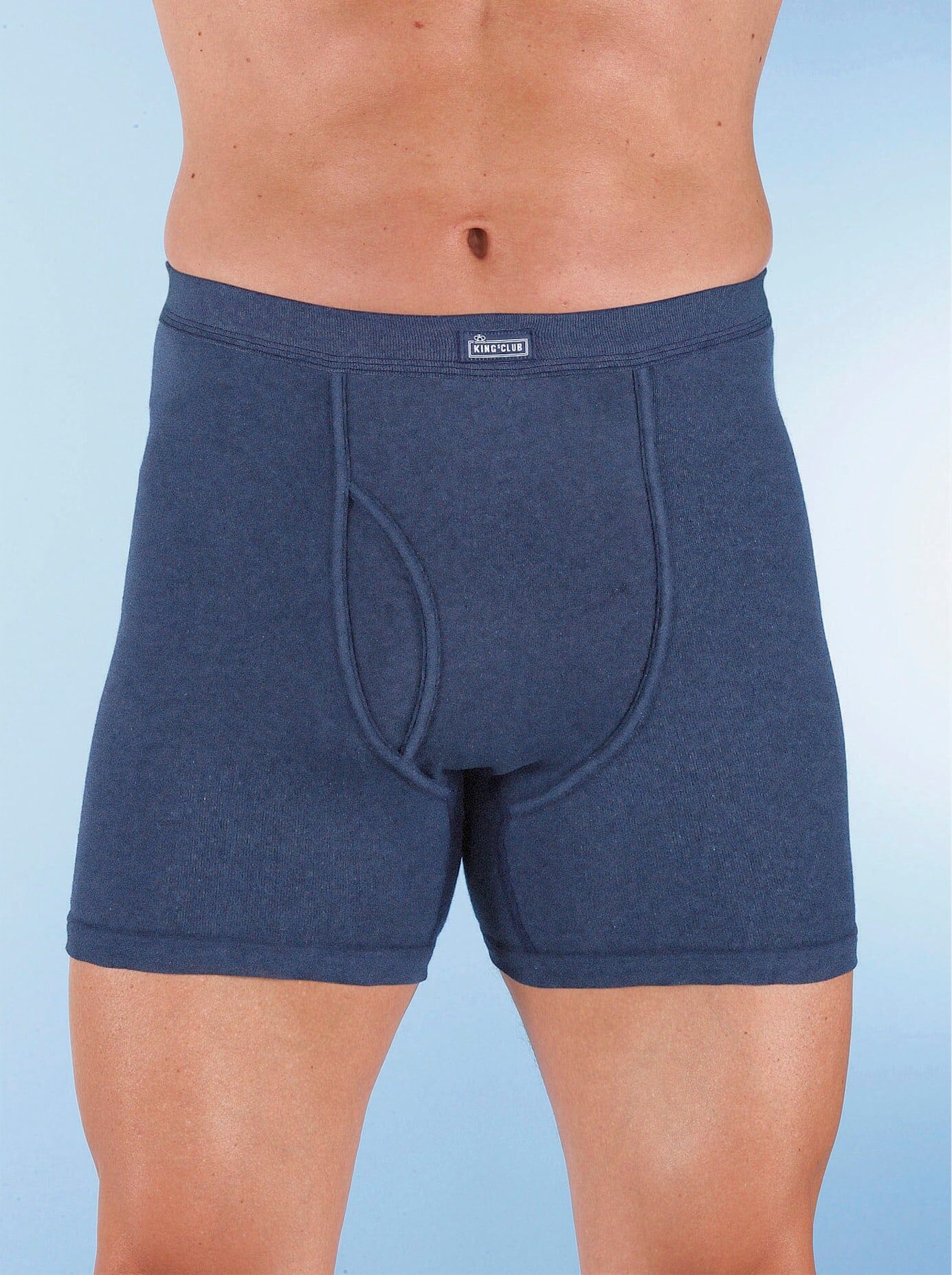 Slip KINGS CLUB, Herren, Gr. 8, 2 Stk., blau (dunkelblau, meliert), 100% Baumwolle, Unterhosen Slip dunkelblau, meliert 8, 2 Stk.
