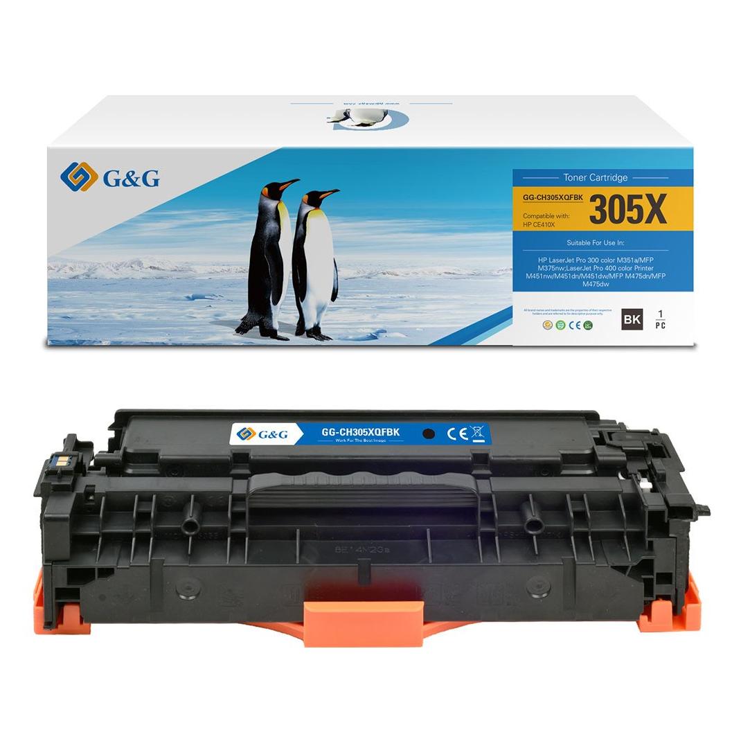 G&G kompatibel Toner mit HP CE410X, NT-PH305XBK(CE410X), HP 305X, black, 4000S (BK) (14393)