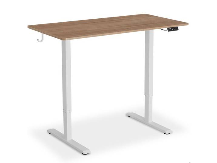 Bureau - TECTAKE - Bureau assis debout électrique LOKI électrique Piètement à 2 niveaux fonction mémoire réglable en - Marron chêne