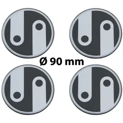 4 x Ø 90 mm Polymere Aufkleber / Ornament / Nabenkappen, Felgendeckel