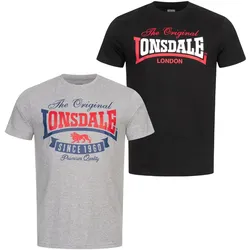 Lonsdale Herren T-Shirt normale Passform Doppelpack GEARACH