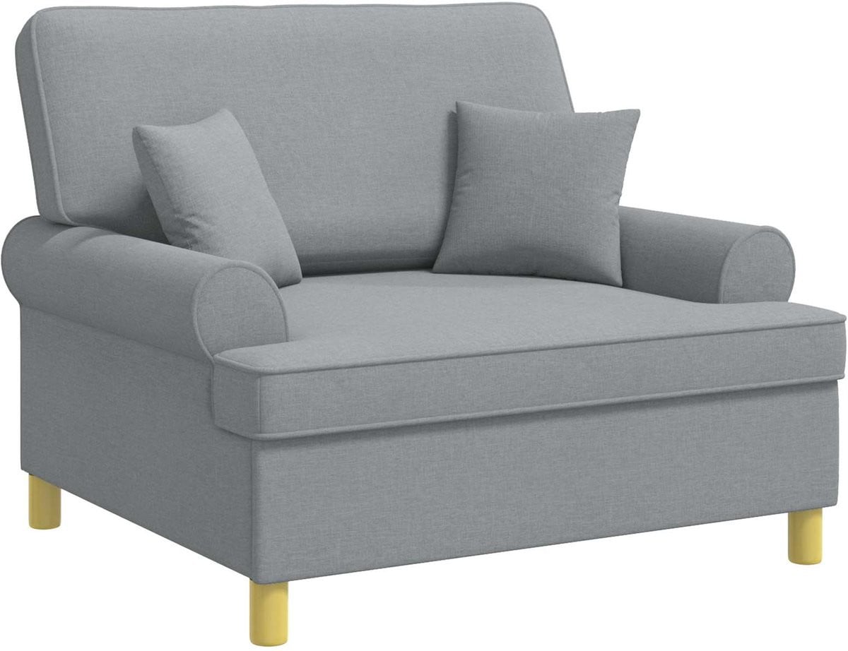 vidaXL XXL fauteuil met kussens - Lichtgrijs - Stof