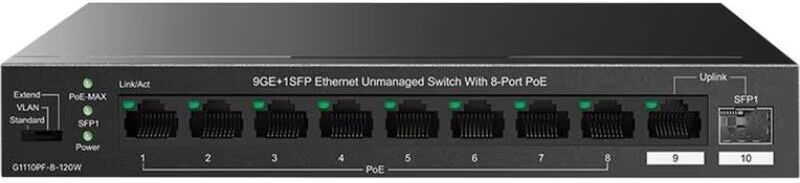 Switch Ip-Com G1110pf 8 120w 10 Puertos Talla Única Unisex
