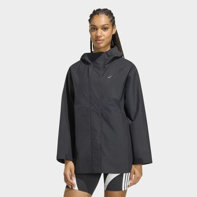 Outdoorjacke ADIDAS SPORTSWEAR "ESSENTIALS RAIN PARKA", Damen, Gr. XL, beige (schwarz), Obermaterial: 100% Polyester, Jacken Outdoorjacke
