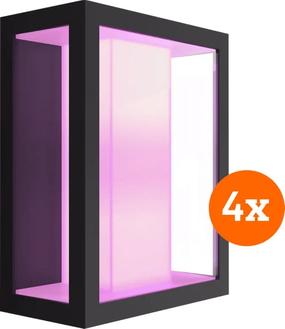 Philips Hue Impress LED muurlamp White and Color zwart 4-pack