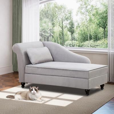 Andeworld Modern Chaise Lounge Indoor with Storage Fabric Chaise Lounge Couch