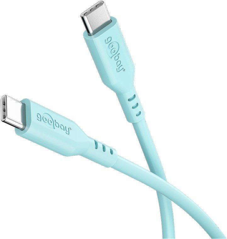 Hama USB-C Silicone Oplaadkabel met Snelladen en Kinkbescherming - Turquoise - 1,5 meter