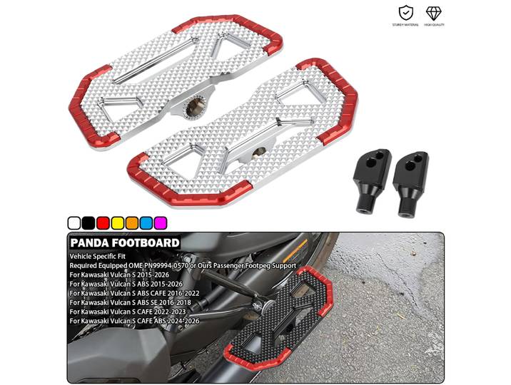 Repose-pieds passager arrière large pour Kawasaki Vulcan S 650 SE ABS CAFE EN650 VN650 S650 2015-2026