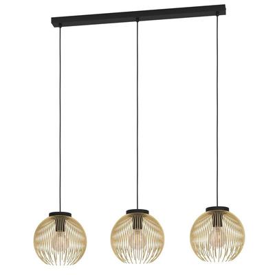 EGLO Hängeleuchte "VENEZUELA Pendellampe, Esszimmerlampe, Metall, schwarz, gold, E27", gold (schwarz, goldfarben), H: 110cm, 1 Stk., Leuchten, Esstischlampe, Pendelleuchte, Drahtschirm, 1flammig, 110x93,5x23,5xcm, Hängeleuchte