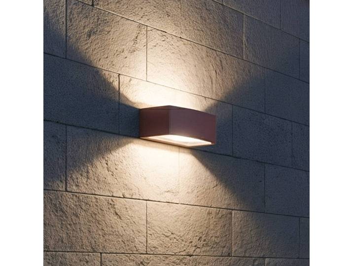 IDEAL LUX Außenwandleuchte Andromeda, dimmbar, braun / rost, für Badezimmer, Aluminium, Modern, Wandlampe
