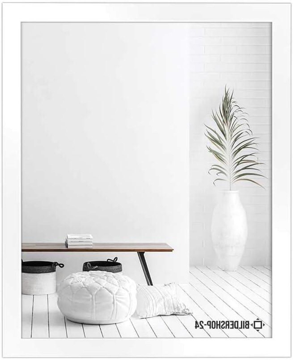Wit Fotolijst Hoogglans - Rechthoekig MDF Frame voor Foto of Poster - 61 x 91,5 cm