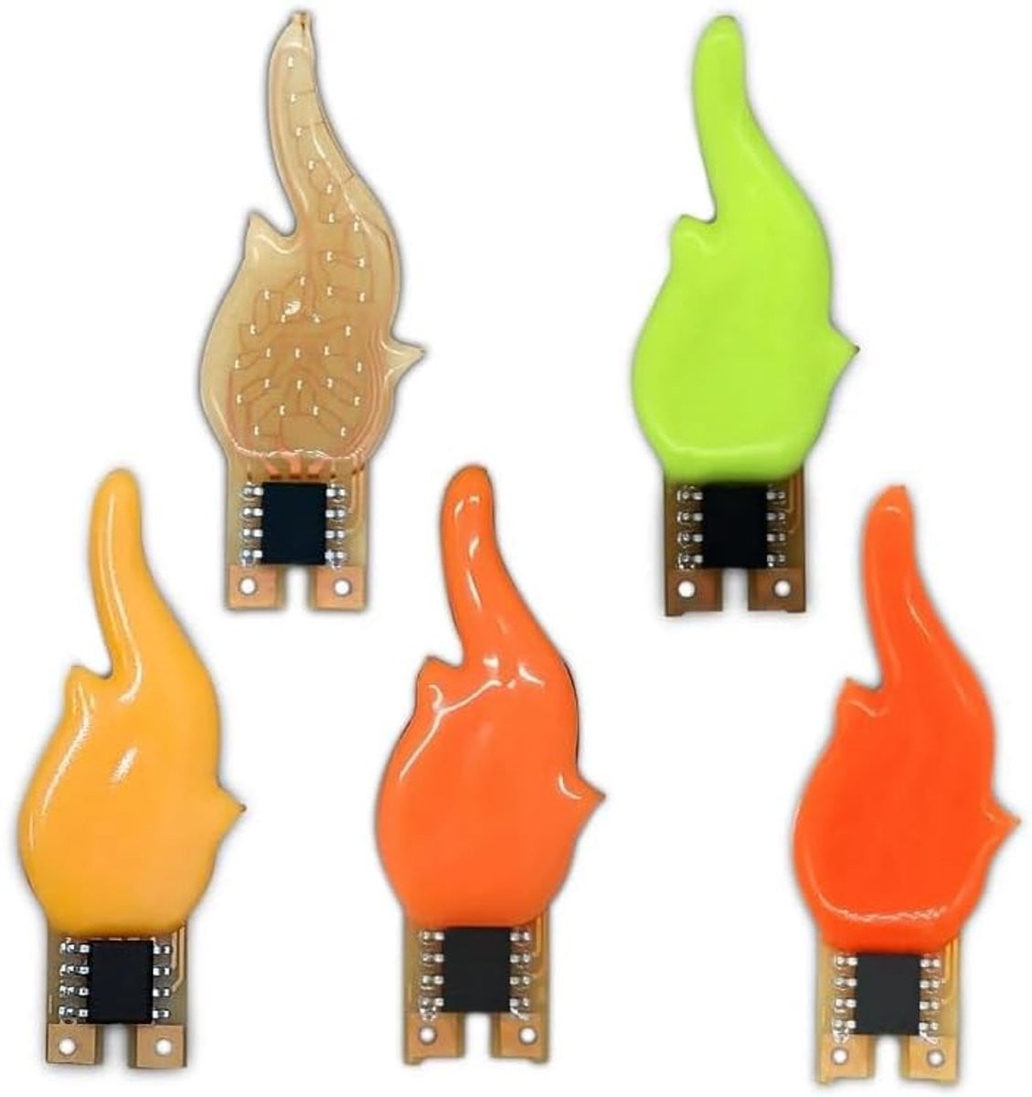 Set van 5 LED Gloeidraad Kaarslampen voor Decoratieve Verlichting in Roze