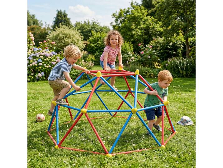 Outsunny Dôme Escalade Enfant Métal Multicolore