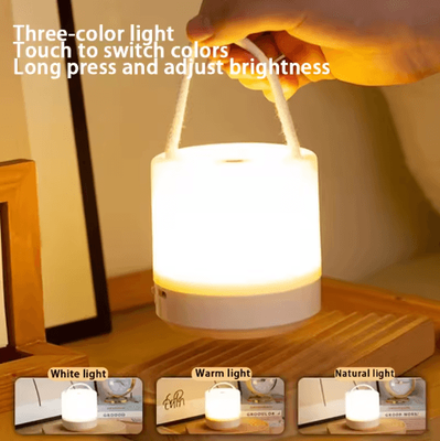 Inspire Picks GlowEase USB Rechargeable Desk Lamp Touch Control 3 Color Dimmable Portable Night Light rechargeable