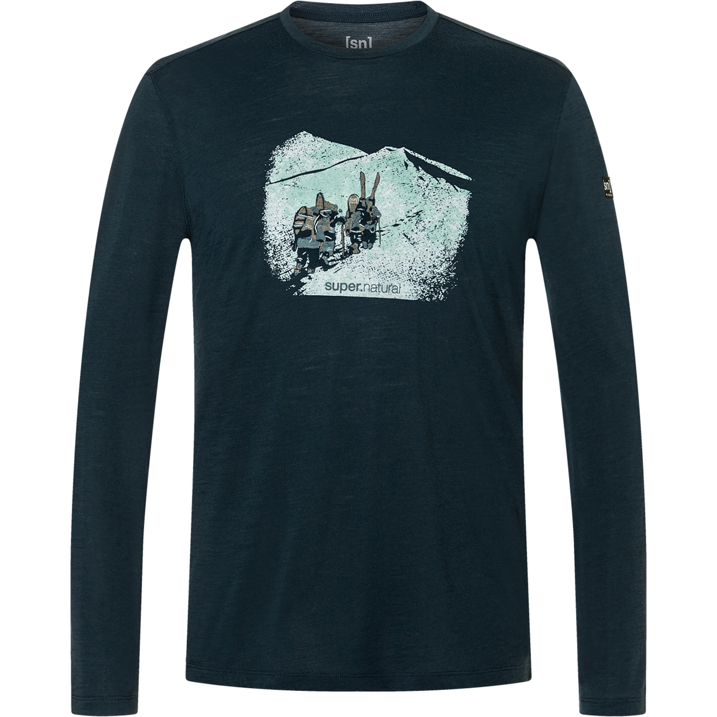 Super.Natural Snow Tour Herren Longsleeves blau Größe XXL Hautfreundlich Merinowolle