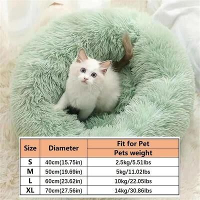 Uplift Essentials Ultra Soft Faux Fur Calming Donut Bed green s