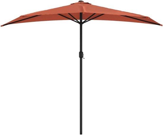 Balkon Sonnenschirm Halber Parasol Terracotta 270x135cm UV-Schutz