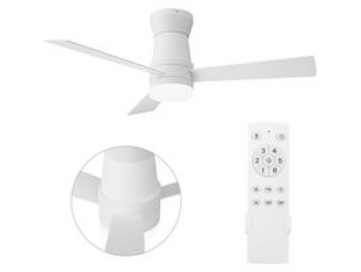Ventilateur Plafond Télécommande Silencieux Ø132 cm 3 pales Ventilateur Dimmable Plafonnier 6 Vitesses blanc