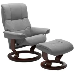 Stressless Sessel mit Hocker Mayfair Classic Leder Grau Batick Wild Dove S (Small)