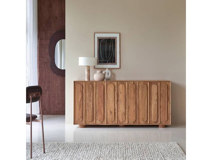 Buffet aus massivem Akazienholz 180 cm Olga - Natur - Acacia