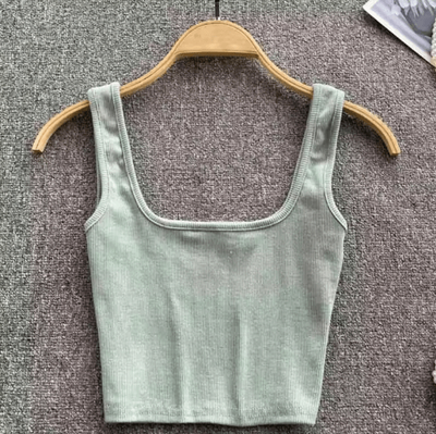 Inspire Picks Womens Backless Y2K Crop Top Slim Fit Sleeveless Cami light Green m