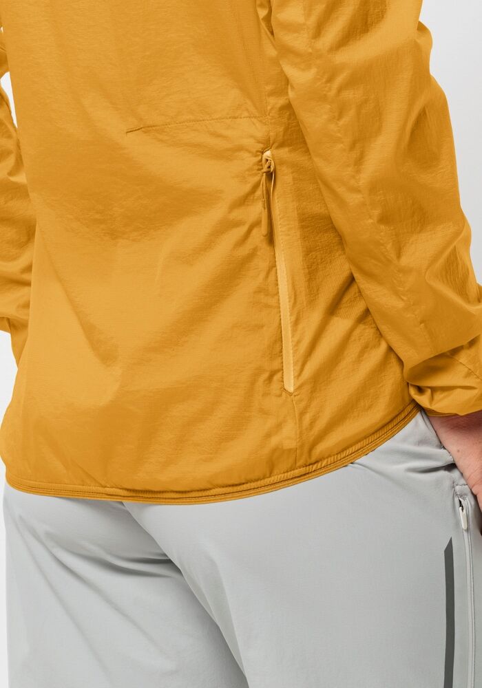 Funktionsjacke JACK WOLFSKIN "GRAVEX WIND JKT W", Damen, Gr. XS (34), gelb (curry), OBERSTOFF: 100% POLYAMID. LINING: 100% POLYESTER, Jacken Funktionsjacke, windabweisend, wasserabweisend, atmungsaktiv, kompakt curry XS (34)