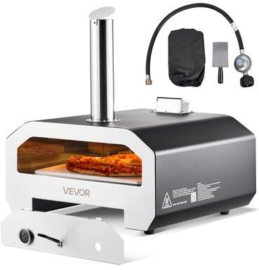 VEVOR Dual Fuel Pizza Oven Outdoor, 16 in Wood Fire & Propane Gas Pizza Oven, Portable Pellet & Propane Pizza-Maker