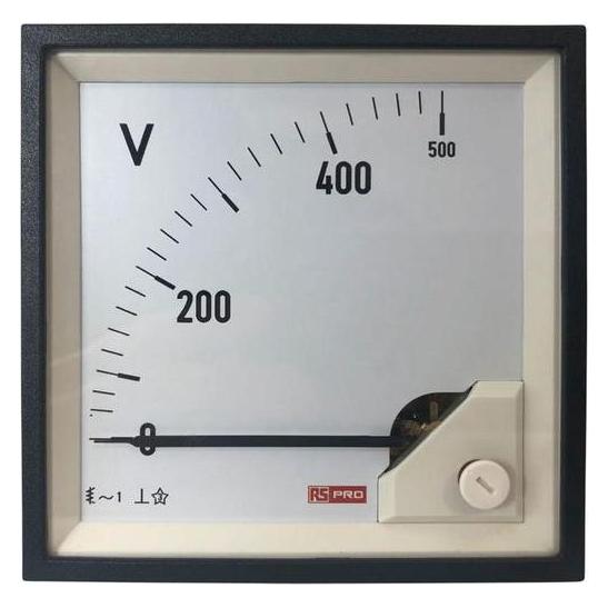 RS PRO Analoges Voltmeter AC Analog-Anzeige / 0,01, 92mm, 92mm, 66 (100 A)mm (1862473)