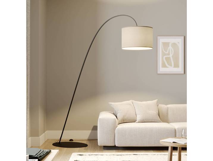 Bogenlampe Alice Nowodvorski Lighting, braun / rost, für Wohn- / Esszimmer, Textil / Stoff / Seide, Modern, Stehlampe