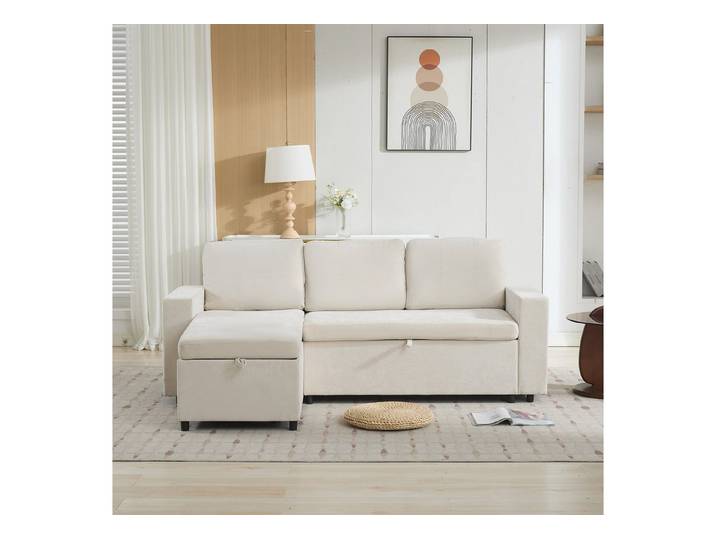 Celya Ecksofa L-Formiges Schlafsofa 202x136x85cm mit Stauraum, Flexible Platzierung durch wechselbare Chaiselongue, Geeignet für Wohnzimmer usw