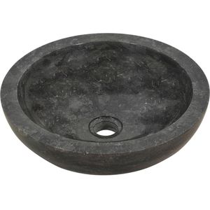 vidaXL Waschbecken 142774, aus Marmor, schwarz, Aufsatzwaschbecken ohne Hahnloch, (B/T) 40 x 34 cm