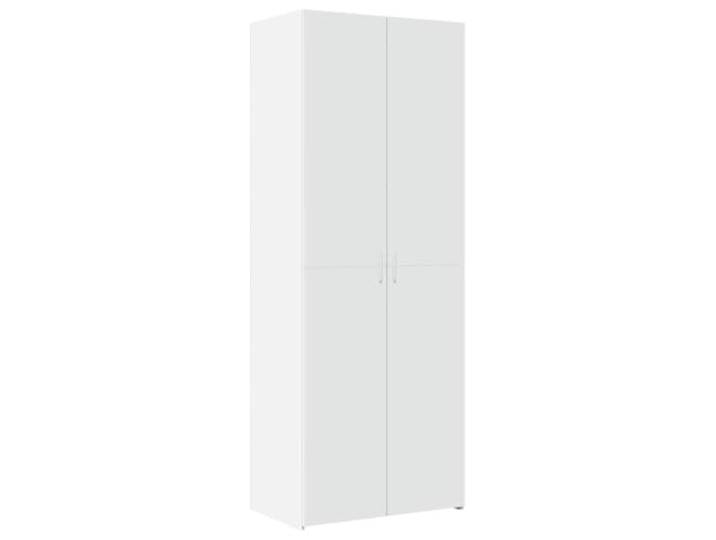 Roanoer Highboard Weiß 70x42,5x185 cm Holzwerkstoff Schrank Elegantes Highboard in Weiß mit Türen und Fächern für viel Stauraum im Wohnzimmer, Schlafzimmer oder Flur.