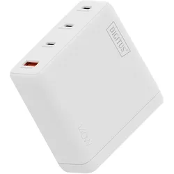 Digitus USB GaN Charger 140W, 3x USB-C, 1x USB-A (140 W, 4 Ports), USB Ladegerät, Weiss