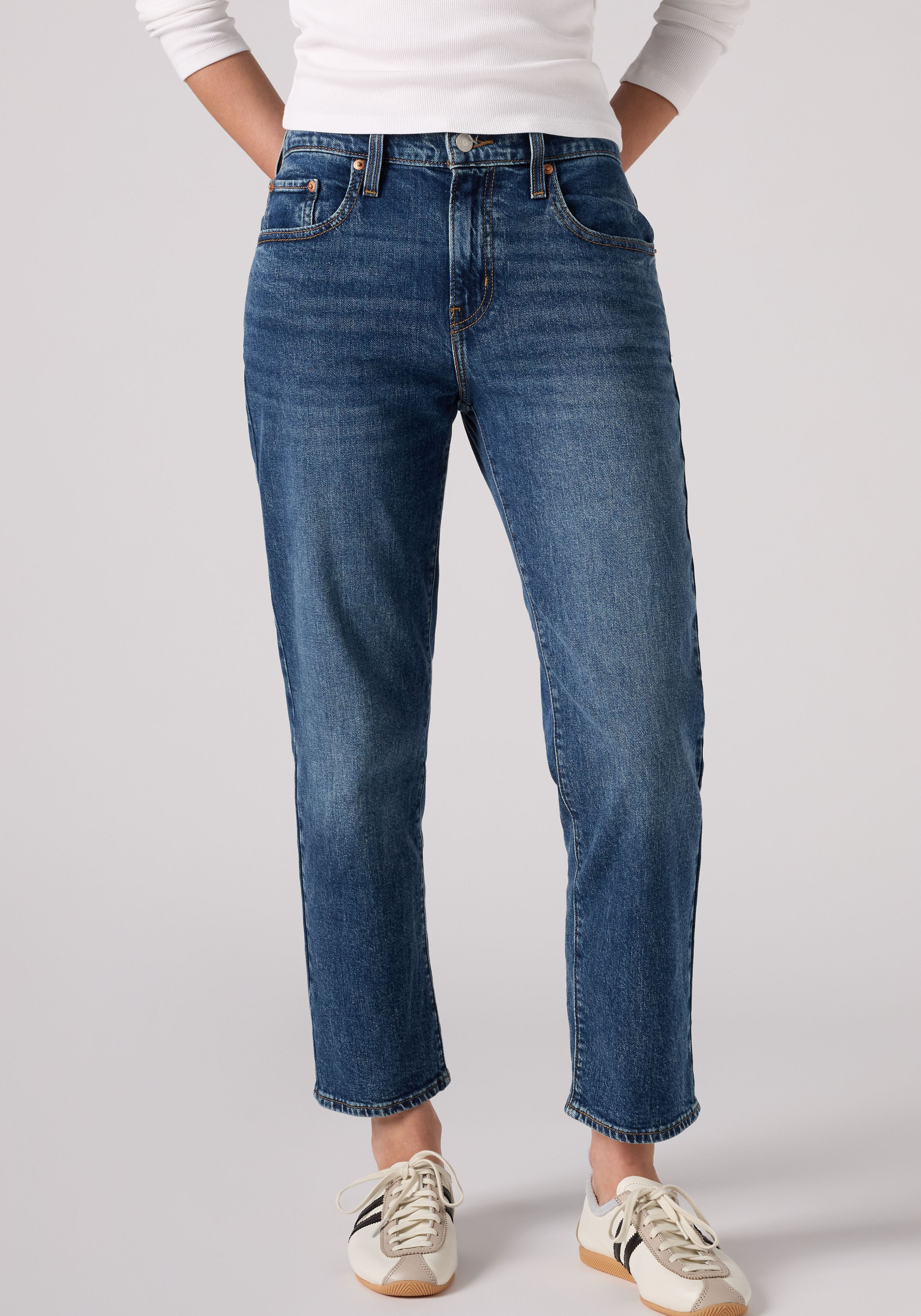 7/8-Jeans LEVI'S "BOY JEAN- H2'26", Damen, Gr. 29, Länge 27, blau (call of the wild), Denim/Jeans, Obermaterial: 99% Baumwolle, 1% Elasthan, boyfriend fit 7/8-Länge, Jeans 7/8-Jeans, Boyfriend Fit call of the wild 29, Länge 27