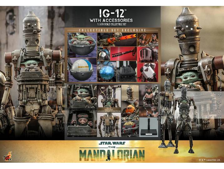Hot Toys Actionfigur Hot Toys Star Wars: The Mandalorian 1/6 IG-12 36 cm Actionfigur mit Zu